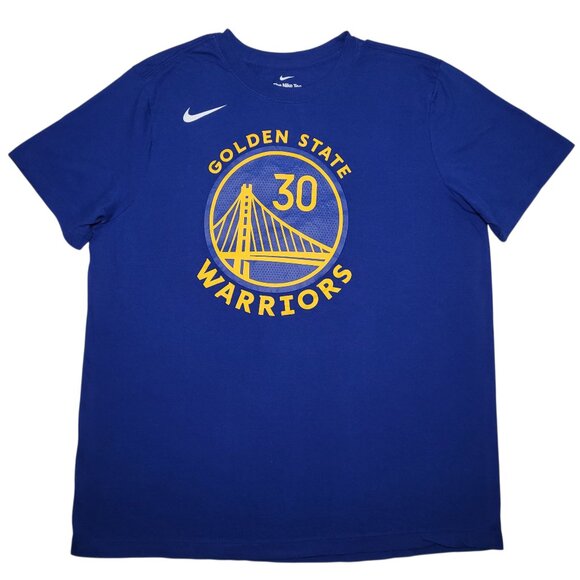 Nike Stephen Curry #30 Golden State Warriors Blue Crewneck T-Shirt Mens Size L - Picture 1 of 8